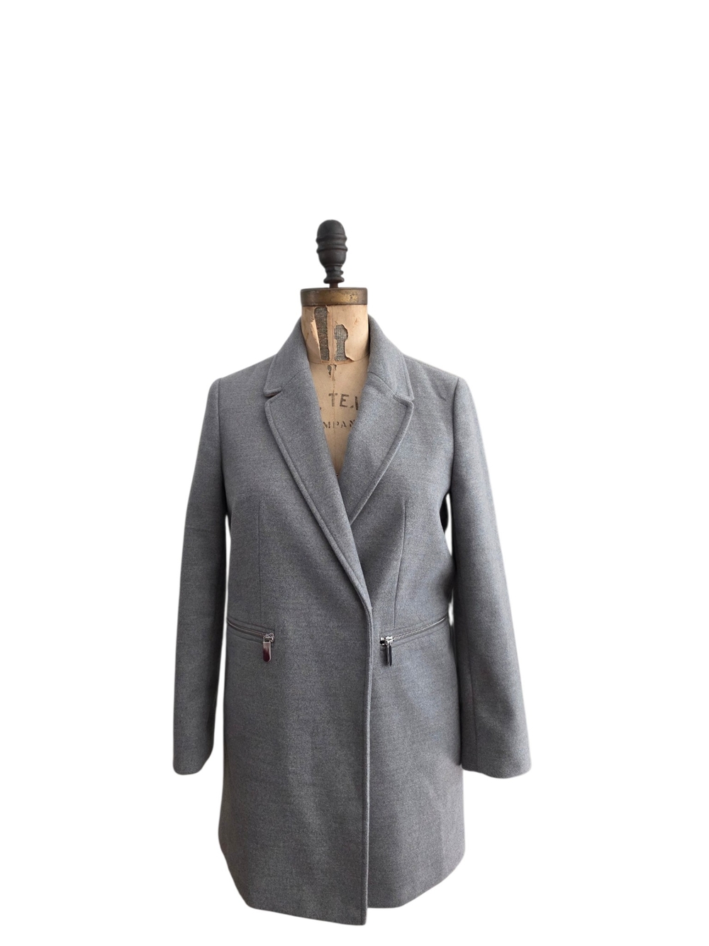 Top Shop Meg Zip Coat Gray 0 Petite